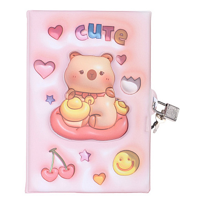 Блокнот детский на замочке Forme 3D Capybara Soft 145х210 мм KIDS Line