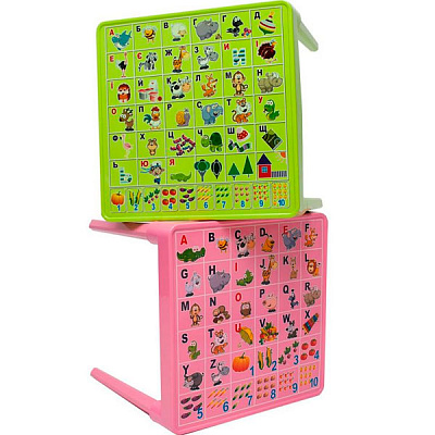 Стол Алеана Азбука украинская розовый