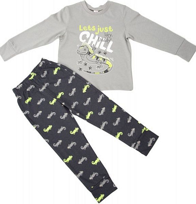 Пижама детская для мальчика Роксана р.92-98 серый с рисунком №1065/12331 
