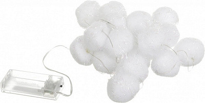 Электрогирлянда теплого белого цвета светодиодная (LED) 20 ламп 1,9 м 