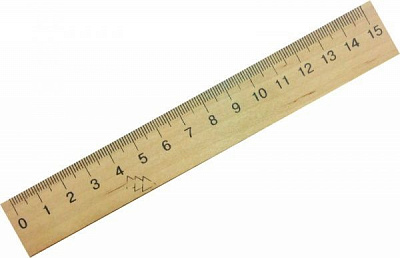 Линейка деревянная 15 см шелкография 103005