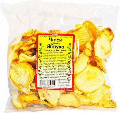 Чипси ТМ СВІТ ФРУКТІВ з білого яблука 100г