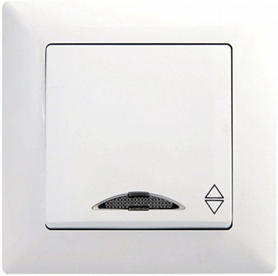 Вимикач прохідний одноклавішний Gunsan Visage з підсвіткою 16 А 250В IP20 білий