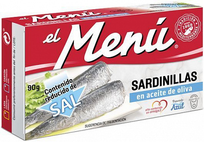 Сардины 90 г средиземноморские EL MENU Пикантные в подсолнечном масле ТМ FRANCISCO