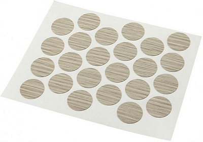 Заглушка самоклеющаяся на минификс d20 мм 24 шт. акация светлая DC