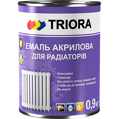 Емаль Triora акрилова для радіаторів білий напівглянець 0,75л