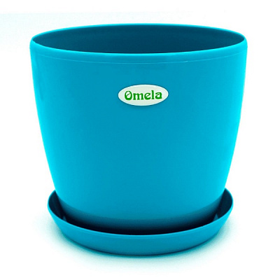 Горщик пластиковий Омела Глянець 1,4 літра круглий аква