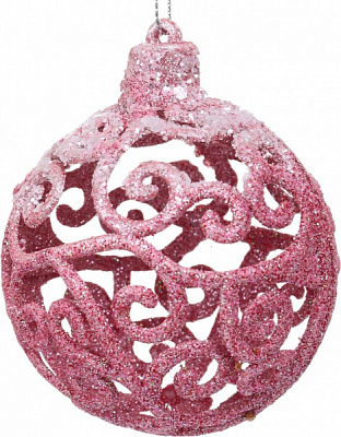 Шар новогодний HFK953P d 90 мм розовый