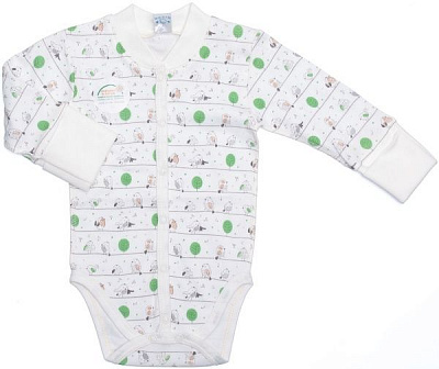 Боди детское унисекс Baby Veres Funy sparrows strip р.62 молочный 