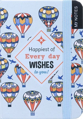Книга для нотаток Wishes повітряні кулі А6 80 аркушів
