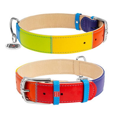 Ошейник WAUDOG Glamour Радуга 30-39 см 3920