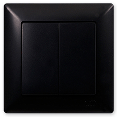 Вимикач двоклавішний Gunsan Visage без підсвітки чорний VS 28 34 103