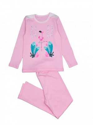 Пижама для девочек Luna Kids трикотажная Фламинго р.110–116 розовый 