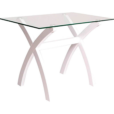 Стол обеденный Х-фактор белый/прозрачный 