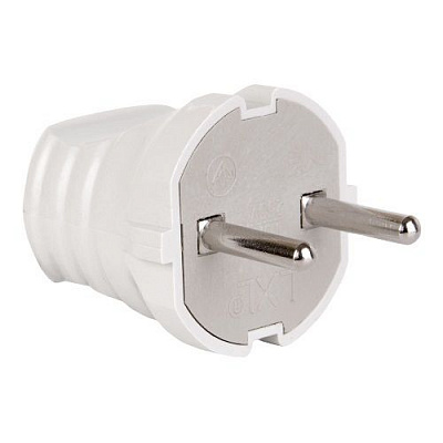 Электровилка штепсельная Мимоза 124WHP без заземления 220В 16А поликарбонат белый