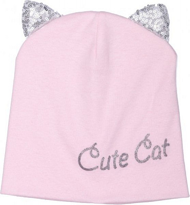 Шапочка дитяча для дівчинки Kraft 345-Т р.50-52 світло-рожевий