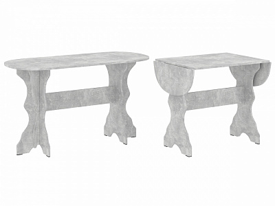 Стол раскладной Пехотин 2 840(1300)x600x750мм бетон/бетон