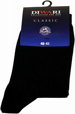 Шкарпетки Diwari CLASSIC 001 р. 25 чорний