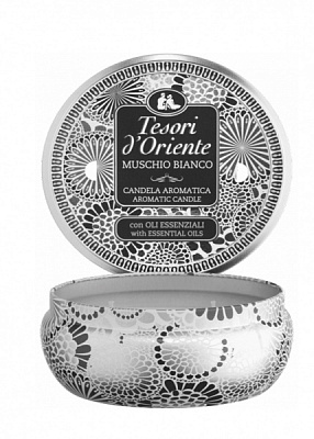 Свеча ароматическая Tesori d’Oriente Белый мускус 200 г 