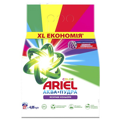 Стиральный порошок для машинной стирки Ariel Аква-Пудра Color 4,05 кг 