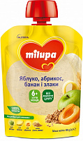 Пюре Milupa Яблоко, абрикос, банан и злаки 80 г 