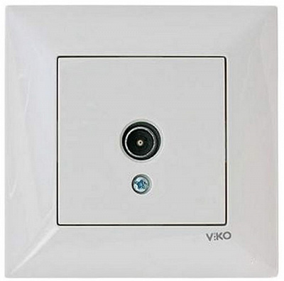 Розетка TV прохідна без заземлення Viko Meridian без шторок без кришки білий 90970060-WH