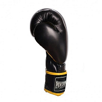 Боксерские перчатки PowerPlay р. 12 12oz 3018 черный с желтым