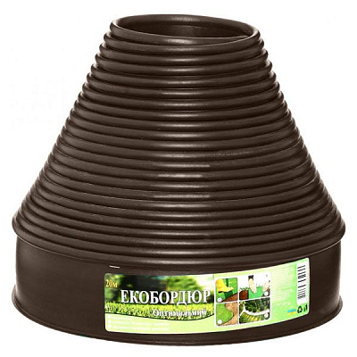 Бордюрна стрічка Екобордюр 2000x10,3 см коричнева