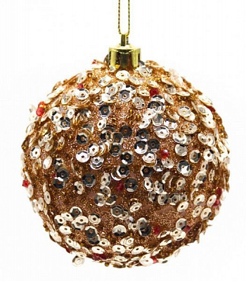 Куля новорічна Глітер d80 2164 80 мм золото 2164