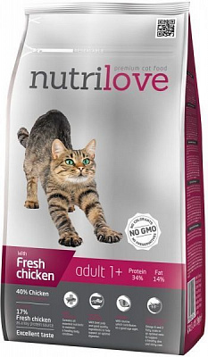 Корм NutriLove Adult з куркою 1,5 кг