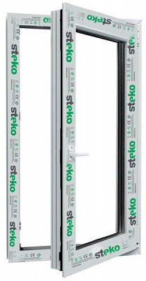 Вікно поворотно-відкидне Steko S500 60 600x1000 мм праве