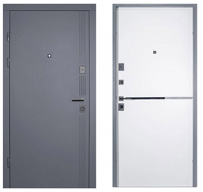 Дверь входная Abwehr АМ (547+251) 086 Л (АЦС + Б) антрацит/белый 2050x860 мм левая