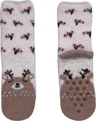 Носки женские La Nuit Home медвежонок р. универсальный айвори 1 пар 