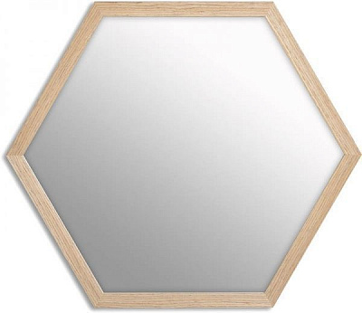 Дзеркало настінне 6-кутник 13W 30x35 см d10 бежевий