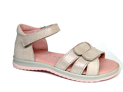 Босоніжки для дівчаток RenBut шкіряні на липучках р.32 пудровий 31-4423^-0946-32