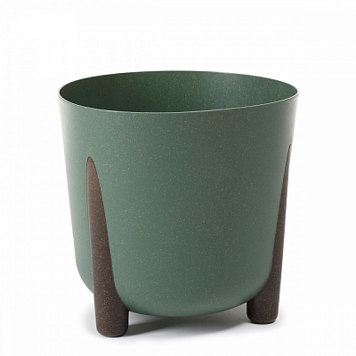 Вазон пластик FRIDA 25,5х25,3 см круглий зелений матовий 8,1 л Lamela (9422456)