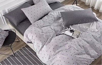 Комплект постельного белья Heart 1,5 белый в полоску La Nuit 