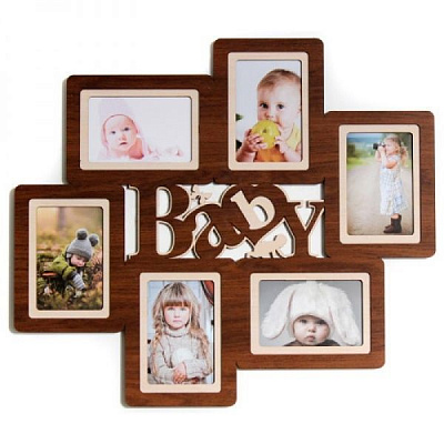 Рамка для фото 50х57 А ДВП, темное дерево 10x15 см коричневый 