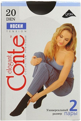 Шкарпетки жіночі Conte Tension 20 Den р. 23-25 коричневий Shade