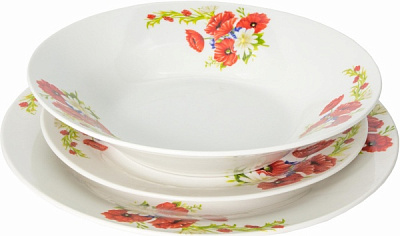 Сервиз столовый Маки и ромашки 18 предметов Оселя