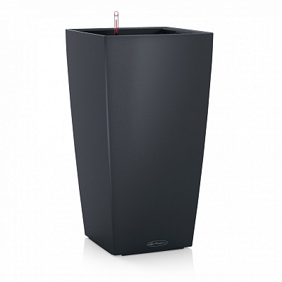 Кашпо пластиковое пластик Cubico Color 22 квадратный серый Lechuza (13164)