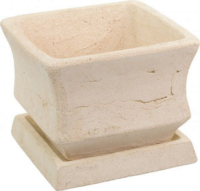 Горщик шамотний Кактус №2 22 квадратний 4,5л кремовий