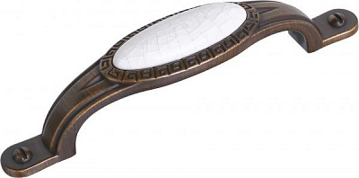 Мебельная ручка DF 65 G4A/12 96 мм белый/античная бронза DC
