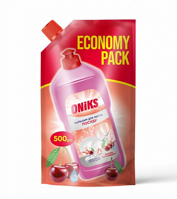 Бальзам для ручного мытья посуды ONIKS Вишня та глицерин 0,5л
