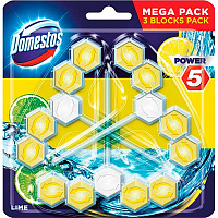 Гигиенический блок для унитаза Domestos Power 5 Trio Свежесть Лайма 3x55 г