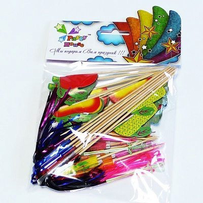 Набор Party House фрукты, зонтики, дождик, шпажка 40 шт.