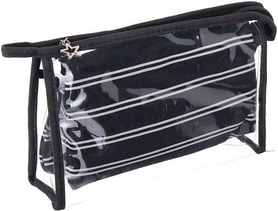 Набор косметичек Полоска классик 3 шт B107-10 черный 