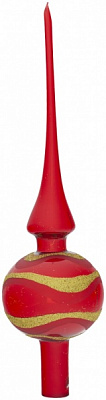 Верхівка скляна глянцева d70 мм червоний