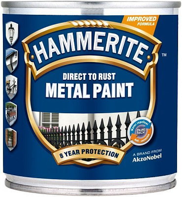 Эмаль алкидная Hammerite гладкая серебристый мат 0,25л