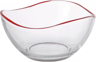 Салатник 12 см 250 мл із червоним кантом Glasmark